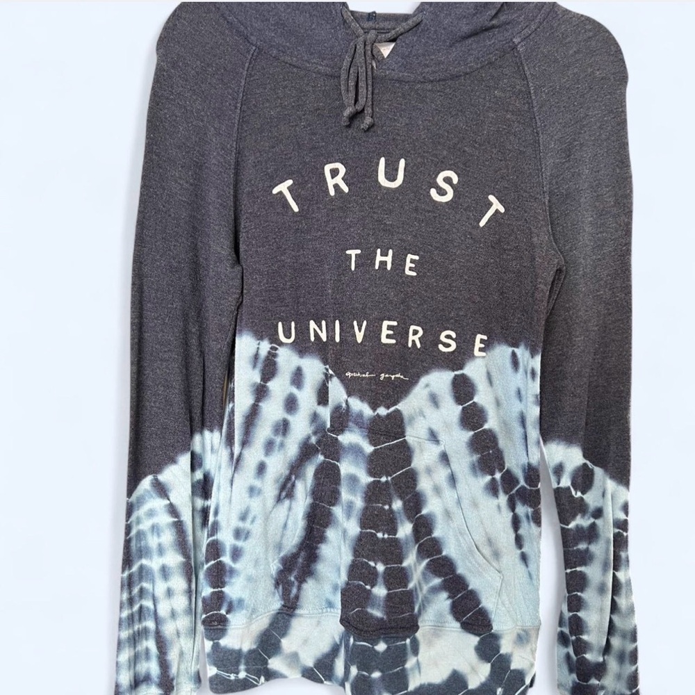 Spiritual Gangster Navy and Light Blue Tie-Dye Hoodie